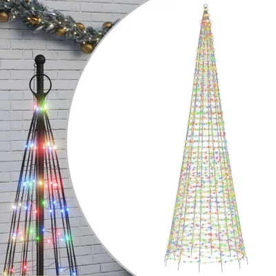 Zdjęcie produktu dla vidaXL Choinka LED na maszt 1534 LED wielokolorowa 500 cm