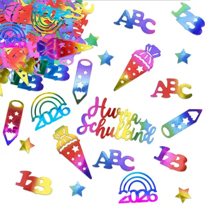 Productafbeelding van 100 Stuks Kleurrijk Glittersconfetti voor Schoolstart Decoratie