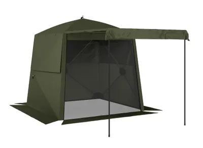 Produktbild von Pavillon 2x2m Wasserdicht Faltpavillon mit 4 Seitenteilen Netzfenstern Vortür