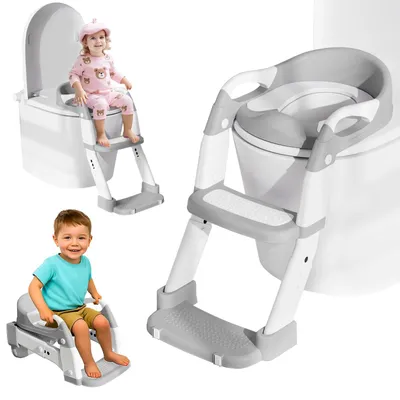 Produktbild von 3-in-1-Toilettensitz für Kleinkinder mit Treppe und rutschfester Oberfläche