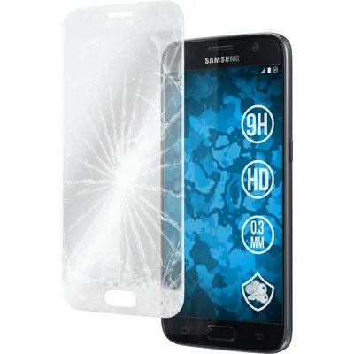 Produktbild von 1er-Pack PhoneNatic Glas-Folie klar full-screen silber kompatibel mit Samsung Galaxy S7 - Panzerglas für Galaxy S7