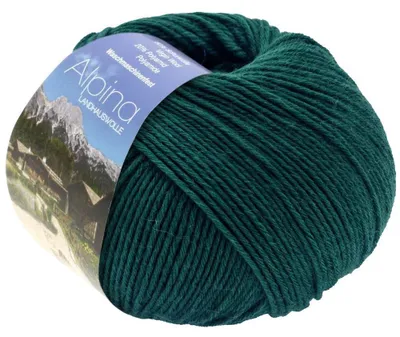 Zdjęcie produktu dla Lana Grossa ALPINA LANDHAUSWOLLE 50 g tradycyjna dzianina kostiumowa cienka tradycyjna wełna 210 m kolor 080 - głęboka morska zieleń