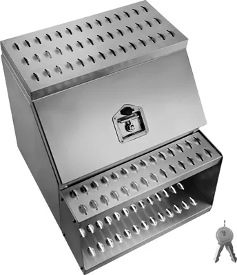 Immagine prodotto di SucceBuy cassetta per semirimorchi, 610x695x645 mm, cassetta porta attrezzi per montaggio laterale, cassetta laterale con maniglia a T, serratura e chiavi per semirimorchi e rimorchi pianale