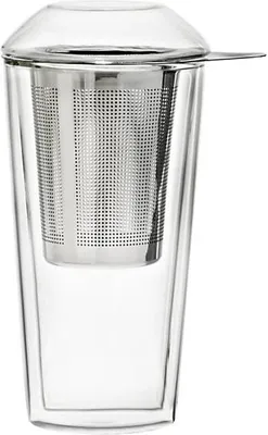 Produktbild von Teeglas mit Sieb und Deckel Thermo 340ml