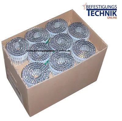 Image de Coil Clous d'ancrage 4,0x60 mm anneau galvanisé 15° pour cloueur d'ancrage Tjep BC 60 Max HN-65J CE 1,8M