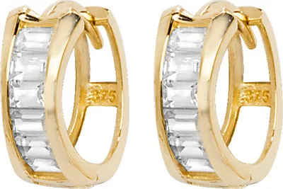 Produktbild von Atemberaubende 9 Karat (375) Gold Damen - Ohrklemme mit Zirkonia - 11mm*4mm; TRS26427