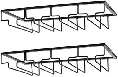 Produktbild von Gläserhalter 4 Reihen, Metall, für Küche, schwarz, 2 Stück