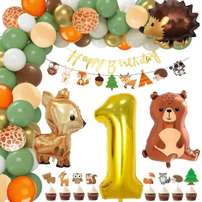 Productafbeelding van Dschungel verjaardagsdecoratieset voor 1e verjaardag - 63 delig