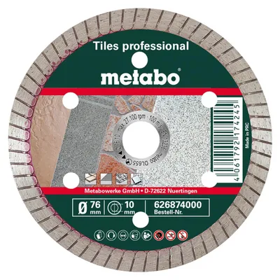 Produktbild von Metabo Diamanttrennscheibe, 76x10,0mm, TP, Fliesen professional