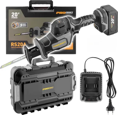 Obrázek produktu pro Procraft RS20A-1B-C akumulátorová pístová pila 20 V bezkartáčová + 1x akumulátor 4,0 Ah + nabíječka + kufr