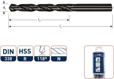 Obrázok produktu pre Vrták do plechu Rotec DIN1897 11,0 mm