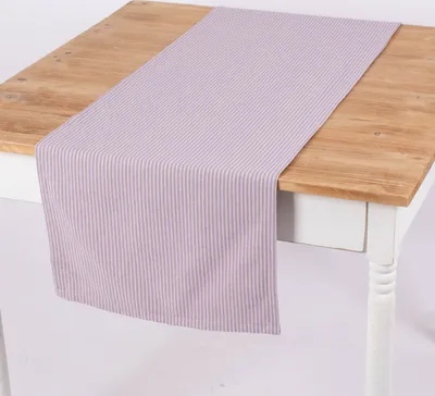 Produktbild von Tischläufer Dobbystoff Streifen lila beige 40x160cm von SCHÖNER LEBEN.