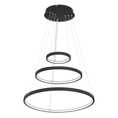 Produktbild von LED Hängeleuchte, dimmbar, Ring Design schwarz, 51 cm