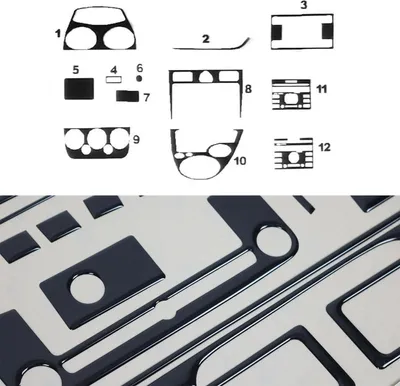 Image de Décoration intérieure Cockpit pour Ford Fiesta 2005-2008 Piano Noir Optique 12pcs
