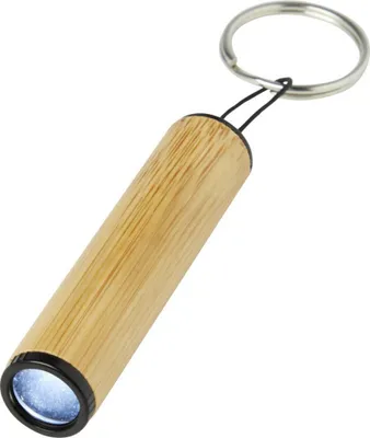 Productafbeelding van "Cane" bamboe sleutelhanger met zaklamp, model PF4192 (12 cm x 1,5 cm) (Natuurlijk)