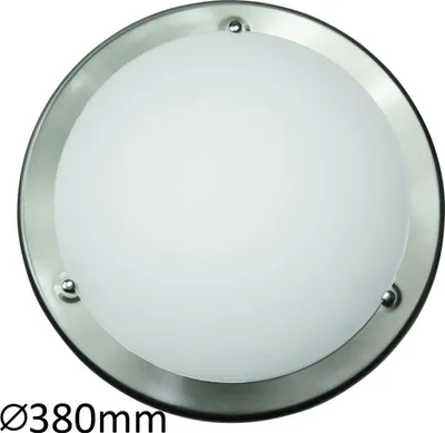 Obrázek produktu pro Skleněný plafón 38 cm E27 2x60W saténový chrom kulatý Ufo 5151 Rabalux