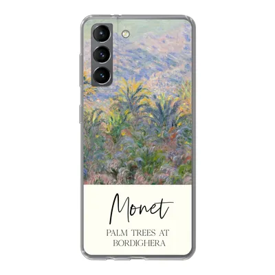 Produktbild von MuchoWow® Handyhülle Schutzhülle Hülle für Samsung Galaxy S21 Monet - Kunst - Palmen in Bordighera Silikon Softcase Handy Hülle - Softcase