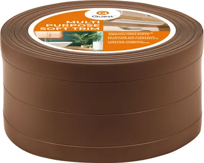 Produktbild von QUEST 4in1 Multifunktionsleiste, Weichsockelleiste Selbstklebend 1x120mm, 5m, Abschlussleiste Multifunktional, Flexibel, Dekorativ, UV-beständig, W3, bronze