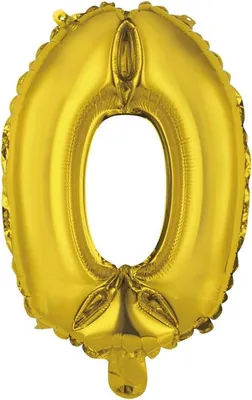 Produktbild von Mini-Folienballon Mit Der Nummer 0 In Gold