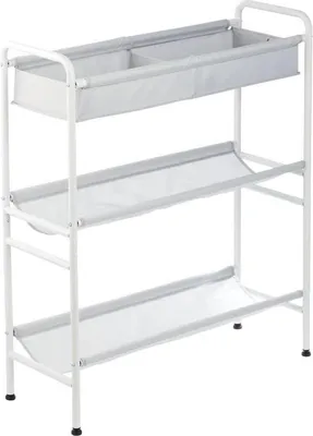 Produktbild von mDesign Metallregal Lagerregal Aufbewahrung schmal Polyesterböden Weiß / Grau
