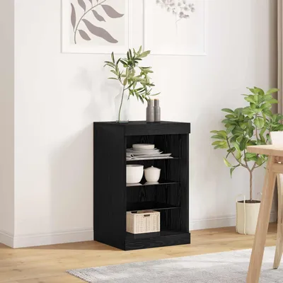Image de Maison Exclusive - Buffet LED aspect chêne noir 41 x 37 x 67 cm