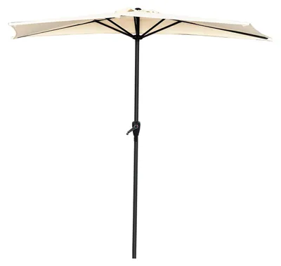 Immagine prodotto di Ombrellone da Giardino a Mezzaluna 268x135x235 cm in Acciaio e Poliestere Beige