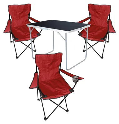 Produktbild von 4-tlg Camping Set Gartenmöbel Campingtisch  3 Campingstuhl Klappstuhl