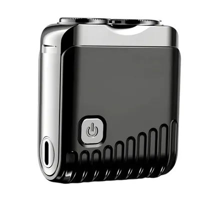 Produktbild von Elektrischer Herrenrasierer mit LED-Anzeige, wasserdicht für Nass- und Trockenrasur, 400-mAh-Akku, USB-C-Ladestation, geeignet für Gesicht und Bart.