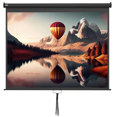 Produktbild von Projektionsleinwand - 4:3 Format - 254 cm Diagonale - 203x152 cm - Decken- und Wandmontage - Höhenverstellbar - Weiß Schwarz