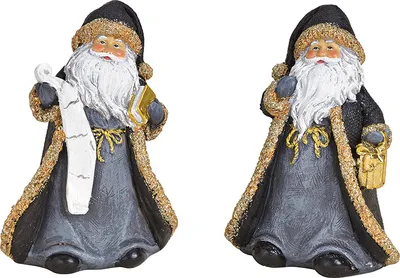 Produktbild von Nikolaus aus Polyresin Schwarz, Gold 2er Set