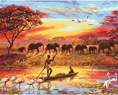 Immagine prodotto di Diamentowa Mozaika, Tecnica Di Ricamo, "Savana Africana", 30X40 Cm