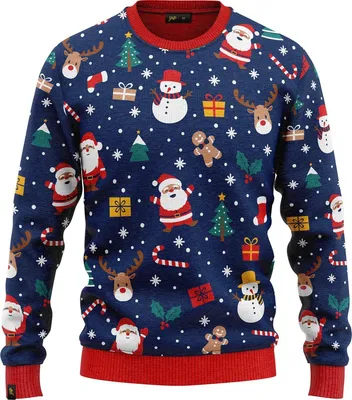 Obrázek produktu pro JAP Christmas Ošklivý vánoční svetr Christmas tale - 100% recyklovaný - Uni pro ženy i muže - Modrá - Velikost S
