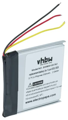 Produktbild von vhbw Akku kompatibel mit SanDisk Sansa Fuze 4GB, Fuze 8GB MP3-Player Musik Player (550 mAh, 3,7 V, Li-Polymer)