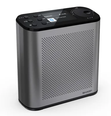 Produktbild von Sharp DR-P530 Osaka DAB+ Digitalradio Bluetooth Lautsprecher Wecker Dual-Alarm & Akku, grau-schwarz