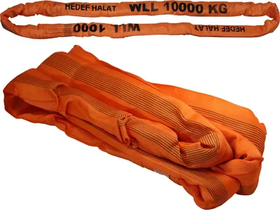 Produktbild von Rundschlinge 10000kg Tragkraft, 4m Umfang, endlos mit Polyesterkern, Hebegurt Hebeband, Orange
