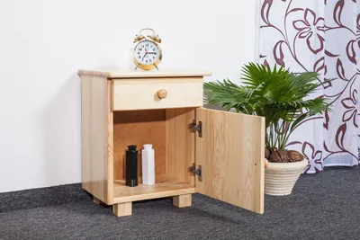 Produktbild von Nachtkommode Kiefer massiv Vollholz natur