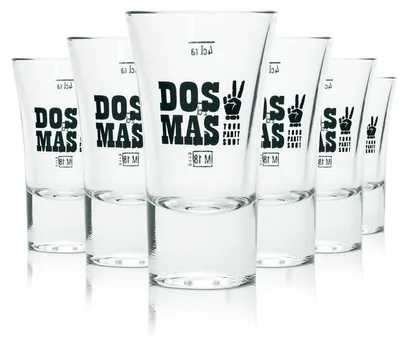 Produktbild von 6x Dos Mas Glas 4cl Shot Kurze Stamper Gläser Gastro Kneipe Bar Party Tequila