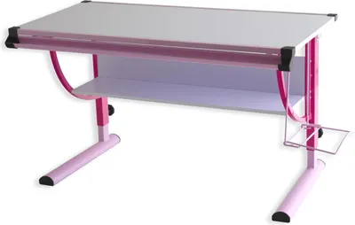 Produktbild von Kinderschreibtisch Schülerschreibtisch CARINA in rosa pink, Schreibtisch höhenverstellbar und neigungsverstellbar