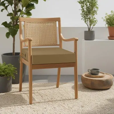 Produktbild von Unyqoos® Wasserdichte Sitz- und Rückenkissen für Gartenmöbel, Set (2), Braun, 50 x 50 cm, ergonomisch geneigt
