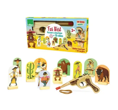 Image de Vilac Pistolet western en bois avec cibles