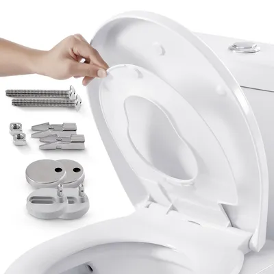 Produktbild von AREBOS WC-Sitz mit integriertem Kindersitz, Softclose-Absenkautomatik, Quick-Release, antibakteriell, Duroplast, Top-Fix, Weiß, Oval