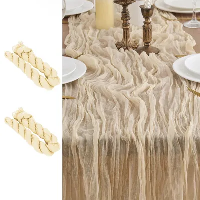Productafbeelding van Tafelrunners, gasparel, 2 stuks, 90 x 300 cm, beige