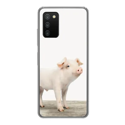 Produktbild von MuchoWow® Handyhülle Schutzhülle Hülle für Samsung Galaxy A03s Ferkel - Groß - Tiere - Rosa - Jungen - Mädchen - Kinder Silikon Softcase Handy Hülle - Schutz