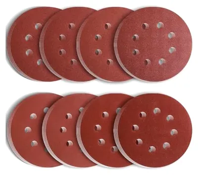 Produktbild von 40 Stück Schleifpapier 125 mm Klett, Schleifscheiben mit 8 Löchern, P320 bis P2000 Körnung für Exzenterschleifmaschinen