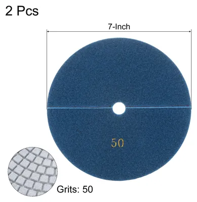 Produktbild von Diamant Polier Pad 7-Zoll 50 K?rnung Nass/Trocken Schleifen fš¹r Steine Beton Marmor Arbeitsplatte B?den 2Stk