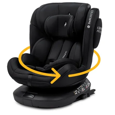 Produktbild von Osann Swift360 S 2 i-Size , drehbarer Kindersitz 76-150 cm, Reboarder mit Isofix und Top-Tether – All Black
