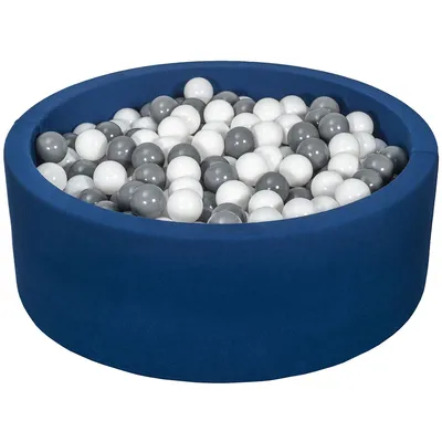 Image de Piscine à balles aire de jeux + 450 balles bleu marine blanc, gris