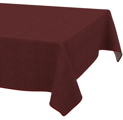 Produktbild von Tischdecke 100x180cm Rechteckig Bordeaux DanceDirty abwaschbar Leinenoptik wetterfest Falschuni Modern mit Saumkante