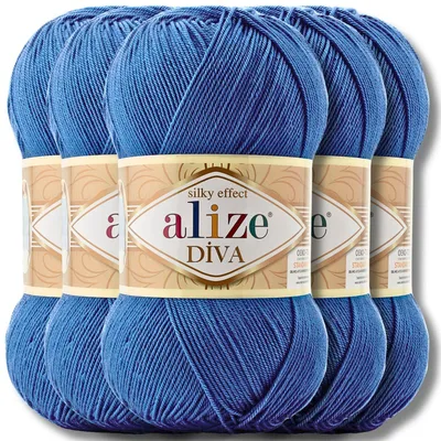 Obrázek produktu pro Alize 5x 100 g vlna Diva, jednobarevná, háčkování, pletení (237)
