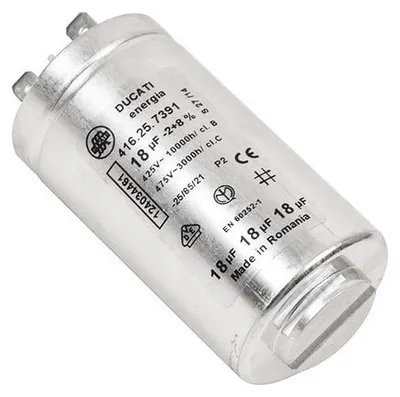 Kondensator 18 µF, 72 x 40 mm, Faston 6,3 mm